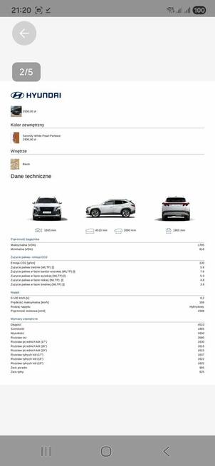 Hiundai tucson 1.6 hybrid executive z pakietem comfort