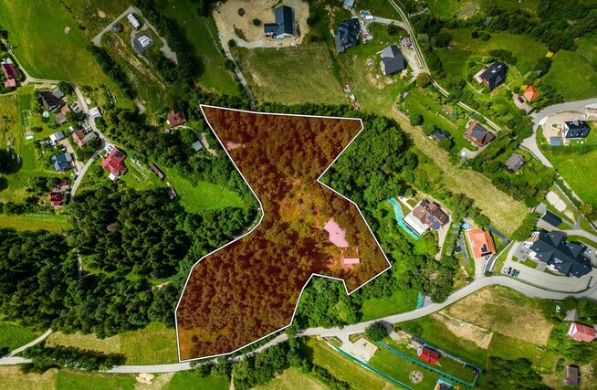 Pcim - teren 1,32 ha blisko natury, duży potencjał