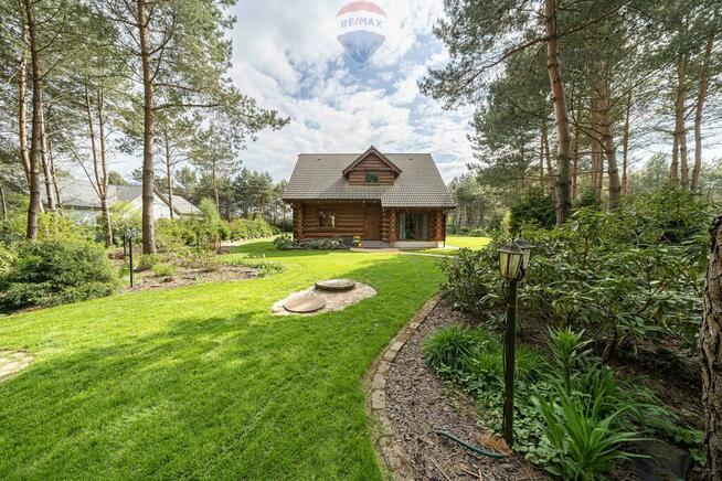 Dom z bali natura Puszcza Zielonka piękna działka