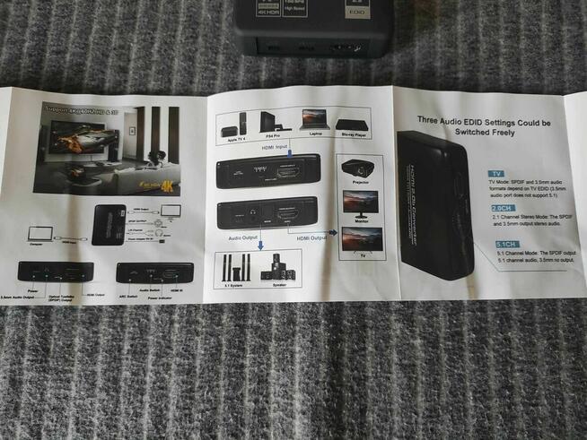 Konwerter Audio Optyczny HDMI Rozdzielacz Przejściówka