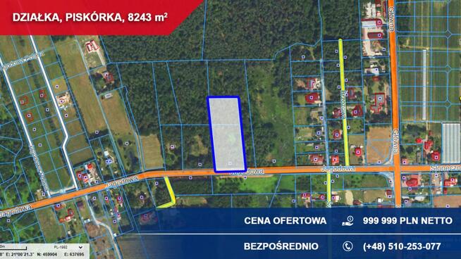 Atrakcyjna działka przy lesie z doskonałym dojazdem | 8243 m² | Piskórka