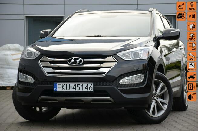 Hyundai Santa Fe Czarny Zarejestrowany 2.4GDI 192KM Serwis Skóra Bi-xenon Navi Kamera