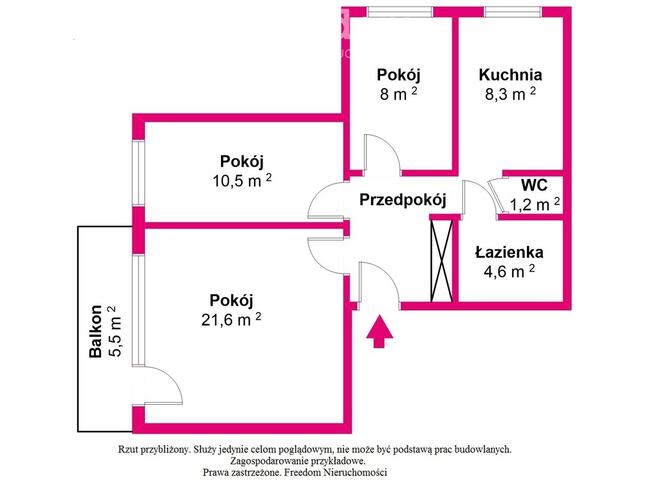 Słoneczne 3 pokoje gotowe do wprowadzenia 62.60 m2