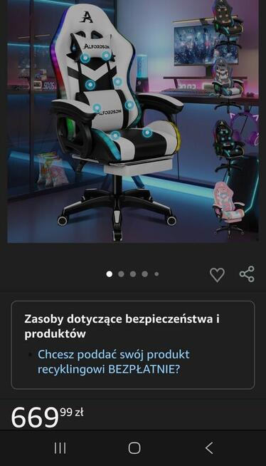 Fotel gamingowy nowy..