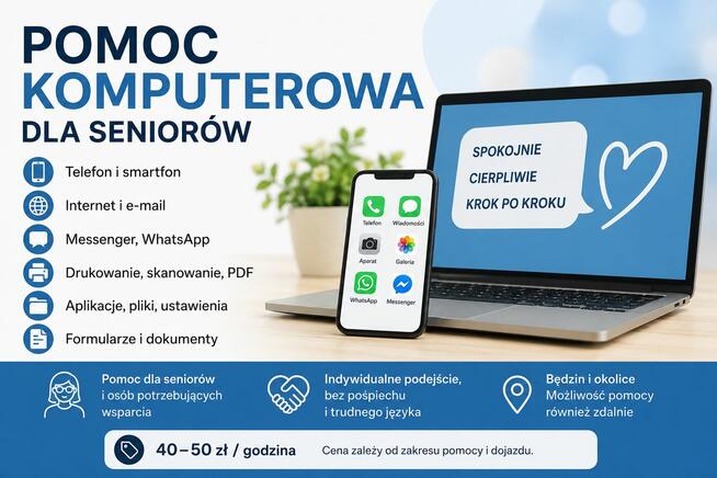 Pomoc komputerowa i telefoniczna dla seniorów – Będzin i oko