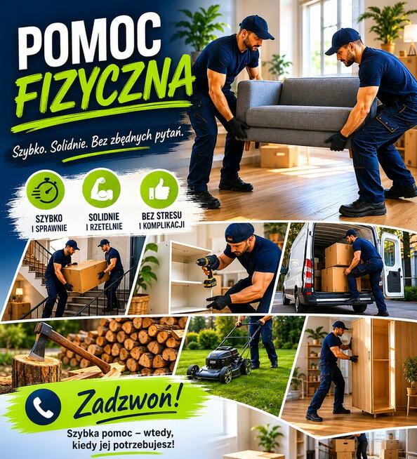 Pomoc fizyczna | Przeprowadzki | Wnoszenie mebli | Kraków