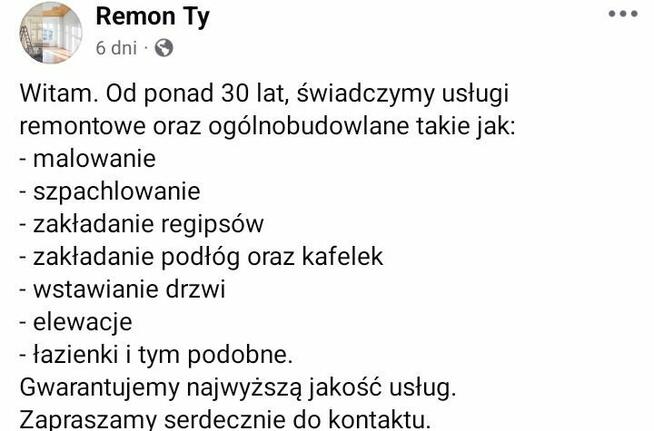 Remonty i usługi ogólnobudowlane