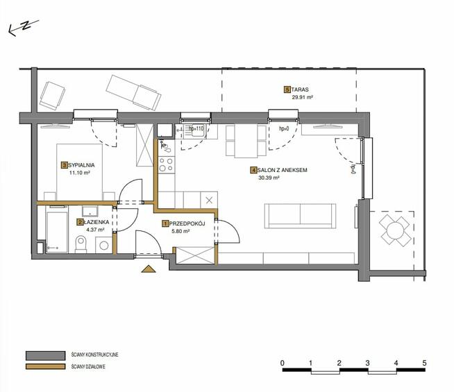 Nowe 2 pokoje, 51 m2 Rondo Daszyńskiego taras 30m2