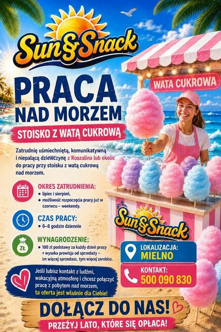 PRACA NAD MORZEM – STOISKO Z WATĄ CUKROWĄ