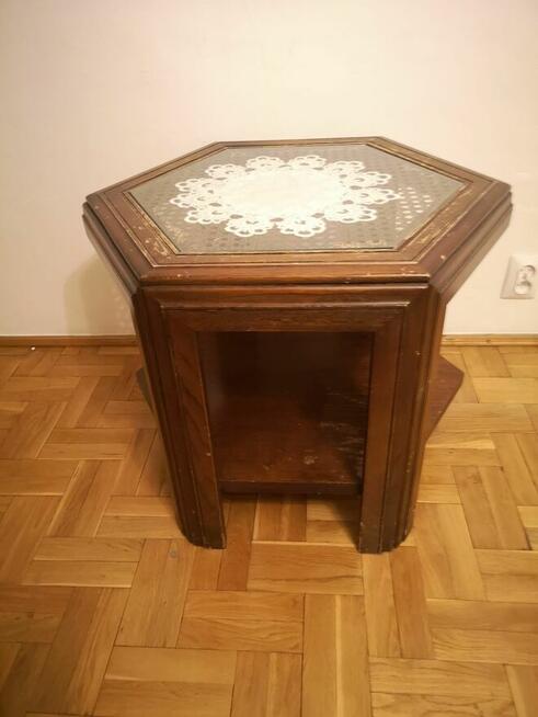 Stylowy drewniany stolik kawowy, ława