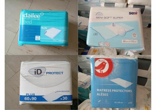 Pampers, podkłady, majtki chłonne, wkładki anatomiczne, ...