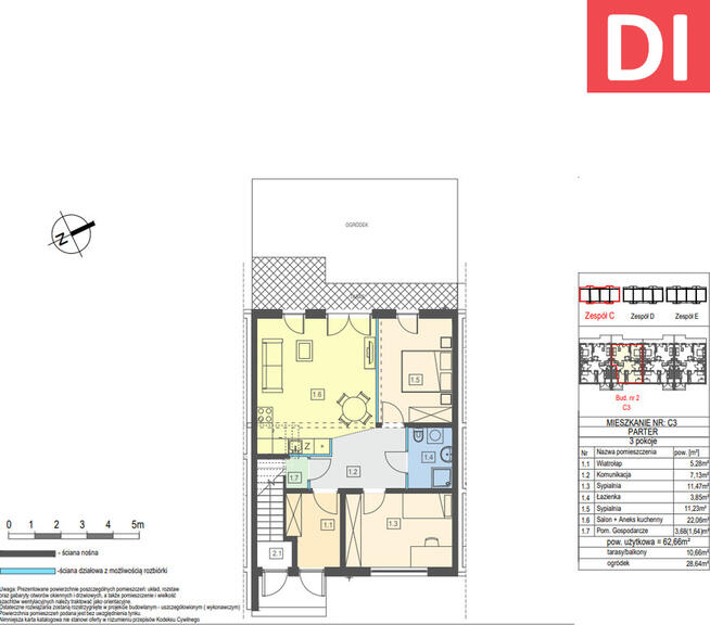 Apartament z ogródkiem 62,66 m2 > ul. Sandomierska