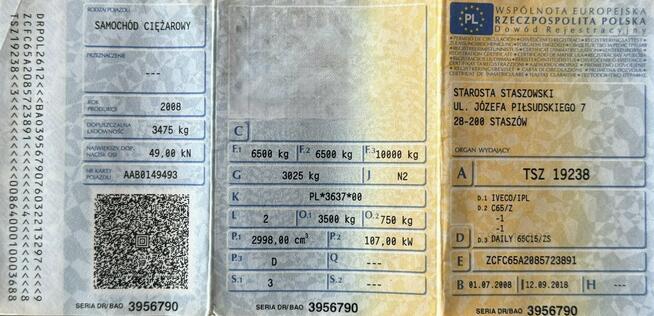 Iveco Daily 65C15 V H Chłodnia CARRIER Drzwi boczne + Winda 1000kg Mały przebieg USZKODZONY