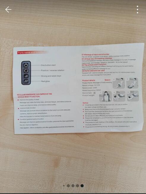 Masażer karku szyi ciała Shiatsu z podgrzewaniem nowy kołnie