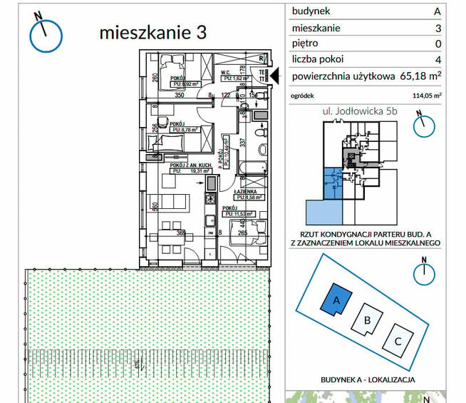 Piekne mieszkanie 4 pokojowe z ogrodem/dobra komunikacja /zielona okolica