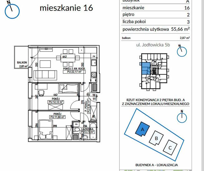 Piękne 3pok. mieszkanie z balkonem w spokojnej okolicy z dobrą komunikacją.