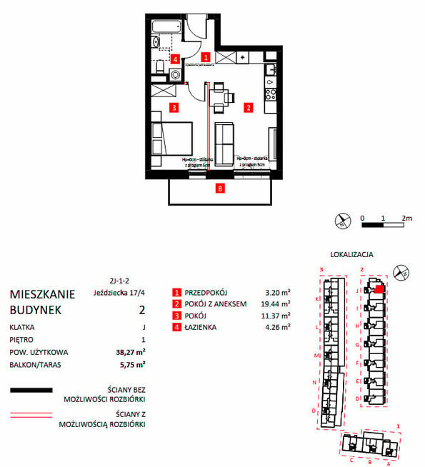 Piękne mieszkanie 2 pokojowe z balkonem/Krzyki, Klecina