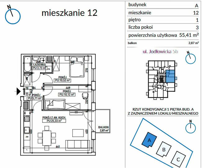 Piękne 3pok. mieszkanie z balkonem w spokojnej okolicy z dobrą komunikacją.