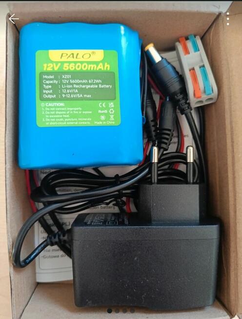 Nowy akumulator litowo-jonowy 12V 5600mAh PALO XZ01 zestaw z