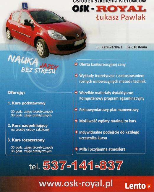 OSK ROYAL == kurs prawa jazdy kat. B ==