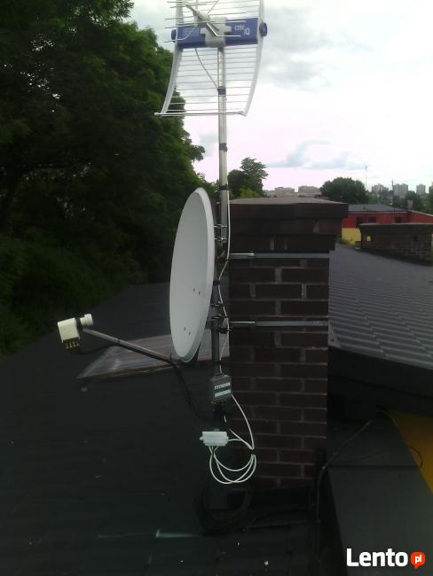 Montaż anten satelitarnych naziemnych telewizora na ścianie