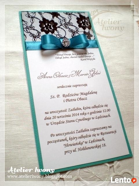 Atelier Iwony - Ręcznie robione zaproszenia ślubne