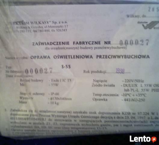 Przeciwwybuchowe oprawy oświetleniowe S-55 Exde IIC- T5 ,