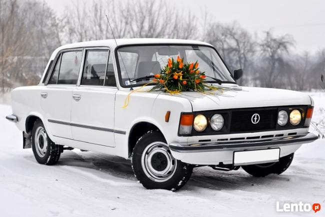 Biały Fiat 125 do ślubu na wesele Biała Podlaska