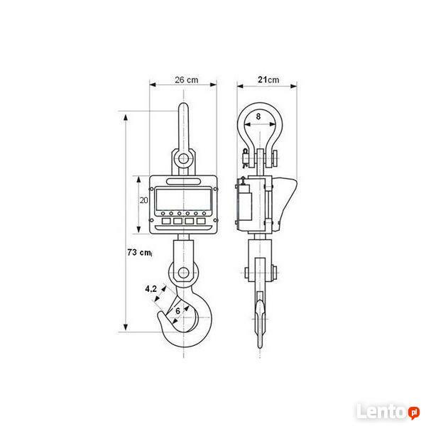 Waga dźwigowa hakowa 5ton obrotowy hak LED pilot