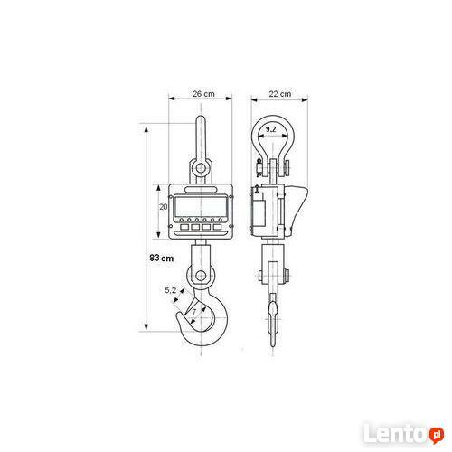 Waga hakowa magazynowa przemysłowa 10 ton / 2 kg LCD + pilot