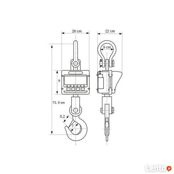 Waga dźwigowa hakowa 10 ton obrotowy hak LED pilot