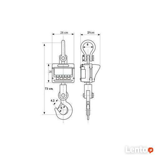Waga hakowa magazynowa przemysłowa 5 ton / 1 kg LCD + pilot