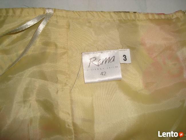 Spódniczka REMA żółta w wielokolorowe kwiatki