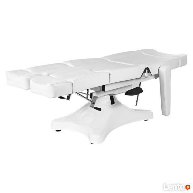 Fotel kosmetyczny regulowany pedicure do zabiegów biały
