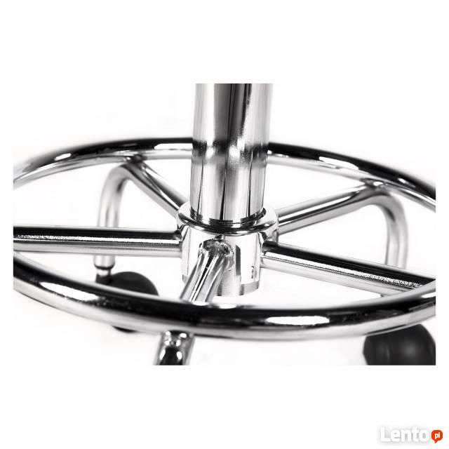 Taboret stołek obrotowy na kołach hoker pikowany