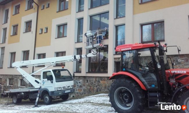 Mycie malowanie dachów i elewacji, wynajem podnośnika