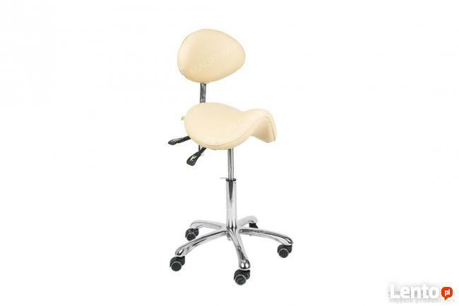 Krzesło siodłowe regulowane obrotowe beżowe kosmetyczne