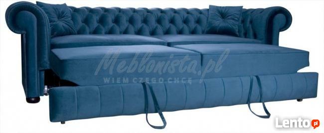 Sofa chesterfield z podnóżkiem idealna przed telewizor