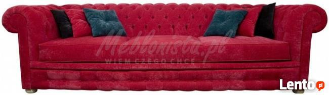 Sofa chesterfield z podnóżkiem idealna przed telewizor