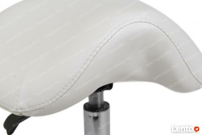 Hoker krzesło siodłowe kosmetyczne obrotowe białe