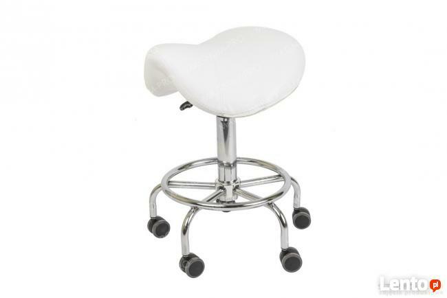 Hoker krzesło siodłowe kosmetyczne obrotowe białe