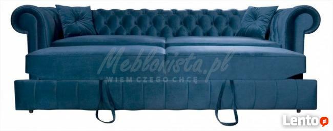 Sofa chesterfield z podnóżkiem idealna przed telewizor