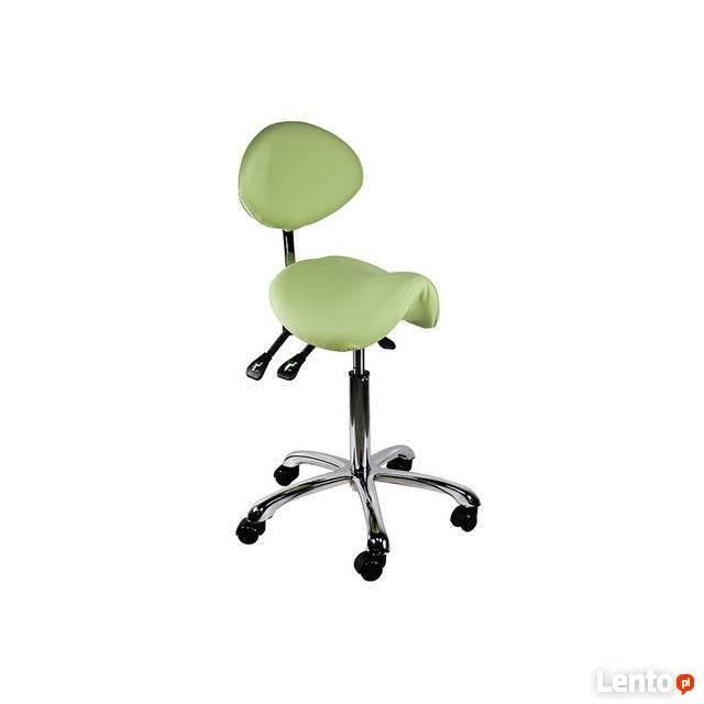 Krzesło siodłowe regulowane obrotowe zielone kosmetyczne