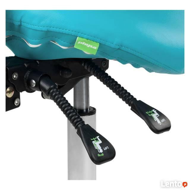 Krzesło siodłowe regulowane obrotowe niebieskie kosmetyczne