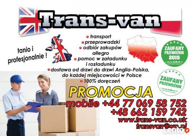 TRANS-VAN paczki przeprowadzki Polska-Anglia