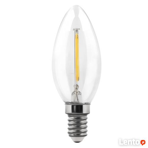 Żarówka LED E14 świeca filament 4W biała ciepła