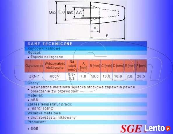 Złączka izolowana nakręcana ZKN 7,0mm SGE 10szt