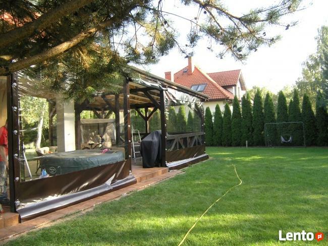 Zadaszenie na taras witryny rolety markizy z plandeki folii