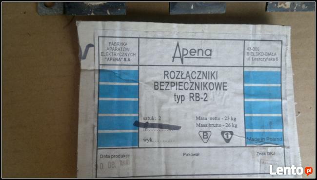 Rozłącznik bezpiecznikowy RB-2 ; Apena ; Ie 400A