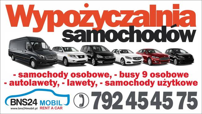 Wynajem wypożyczalnia samochodów dostawczych busów BNS24mobi